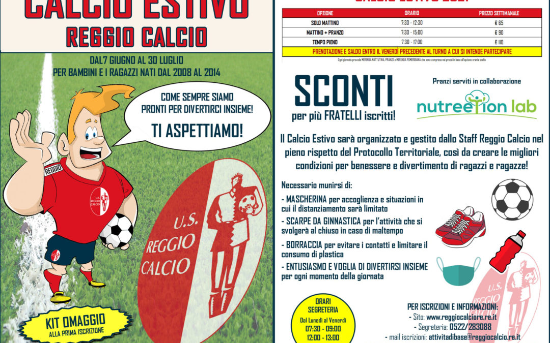 Tutto pronto per il “Calcio estivo 2021” riservato a bimbi e bimbe dai 2008 ai 2016. Iscrizioni al via: è possibile prenotare le singole settimane dal 7 giugno al 30 luglio